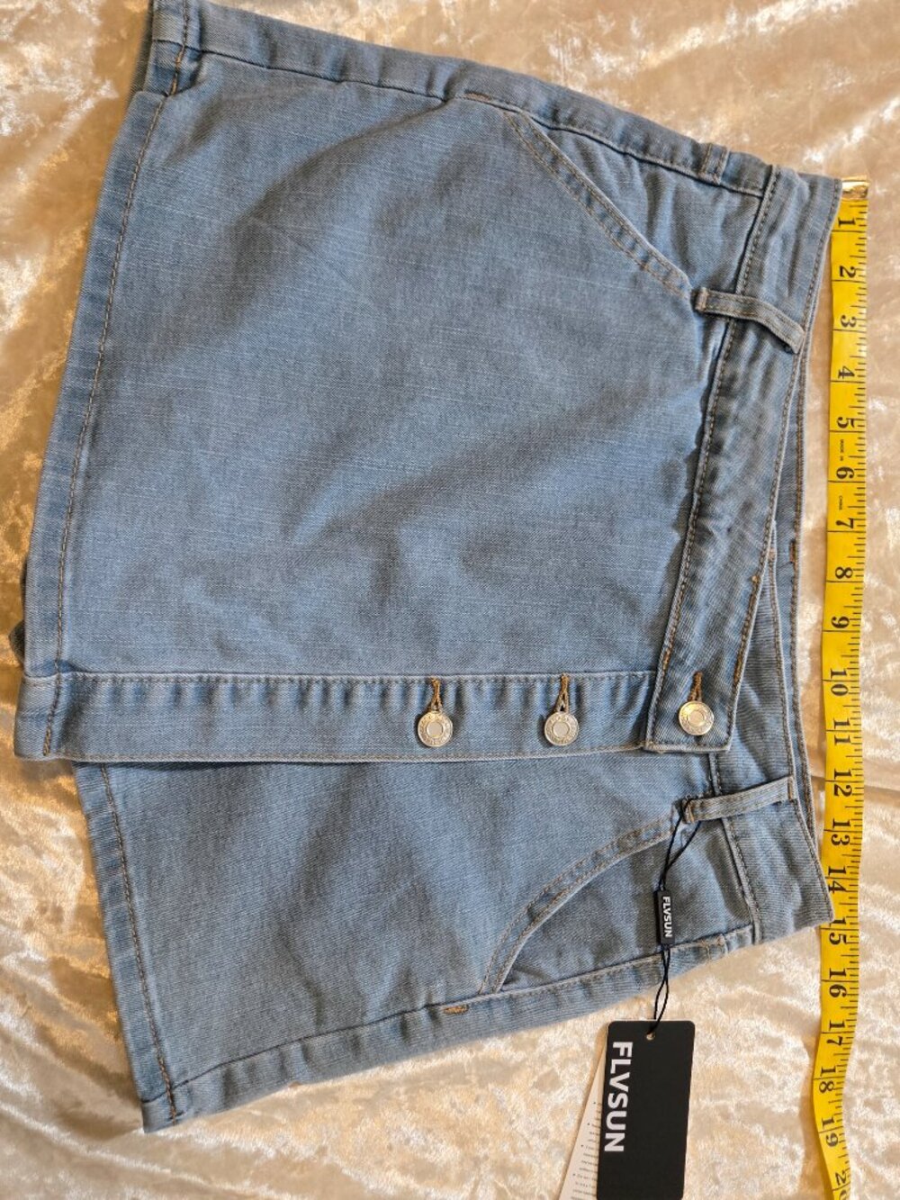 NWT Fivsun Denim Skort Women’s Size 6 Medium Light Wash Jean Skort Mini